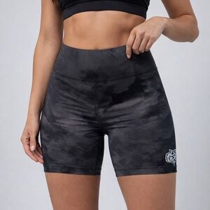 Women's “She”Black High-Waisted Shorts